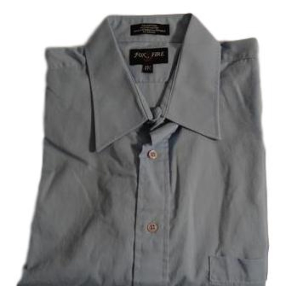 Fox Fire Dress Shirt Blue Size 17 1/2 Tall